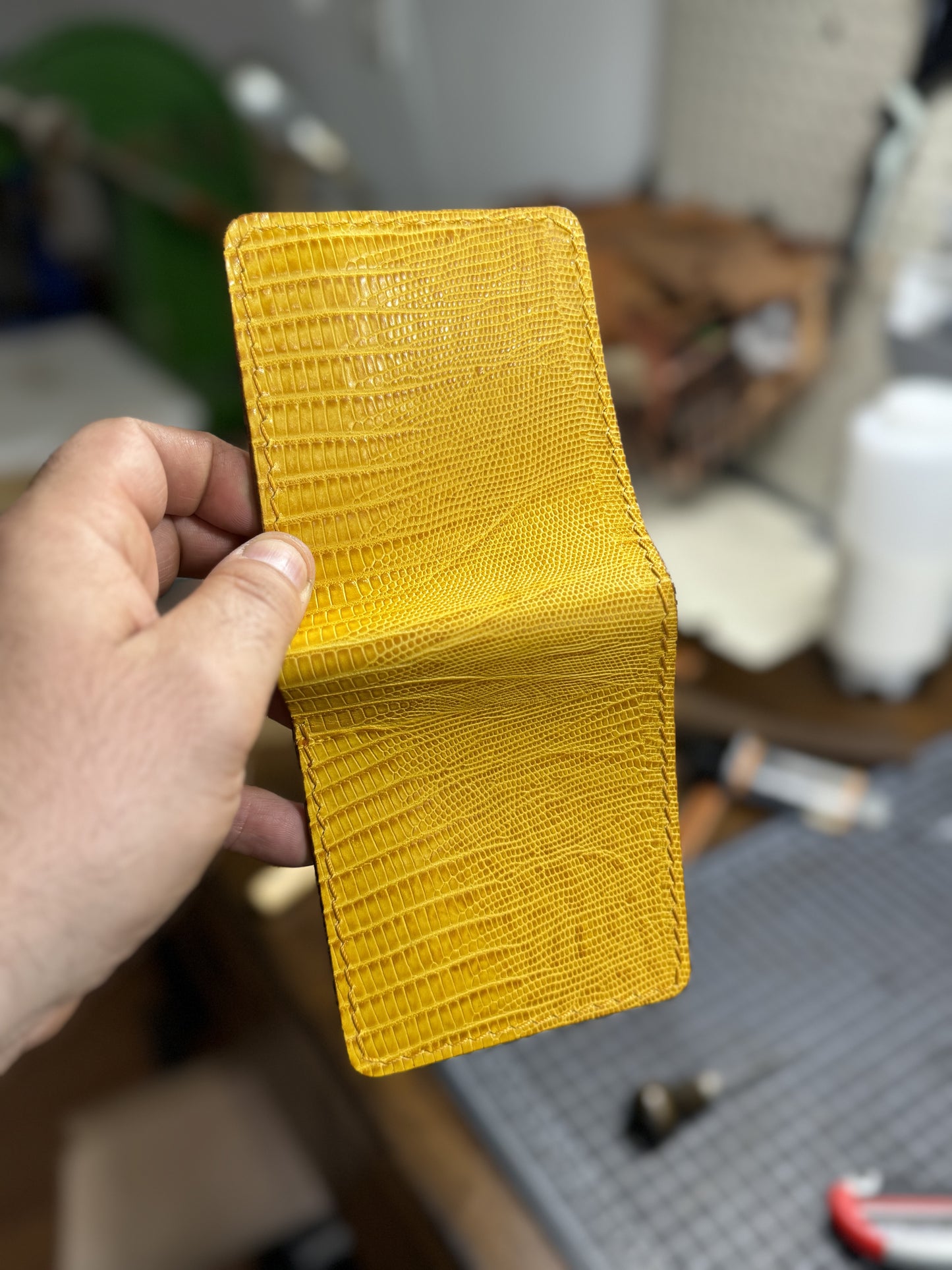 Portefeuille traditionnel serpent jaune