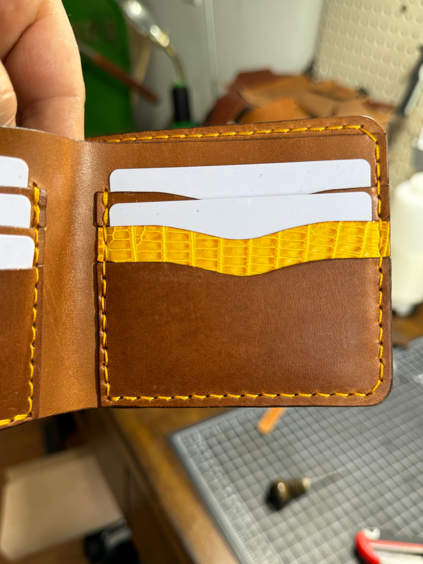 Portefeuille traditionnel serpent jaune
