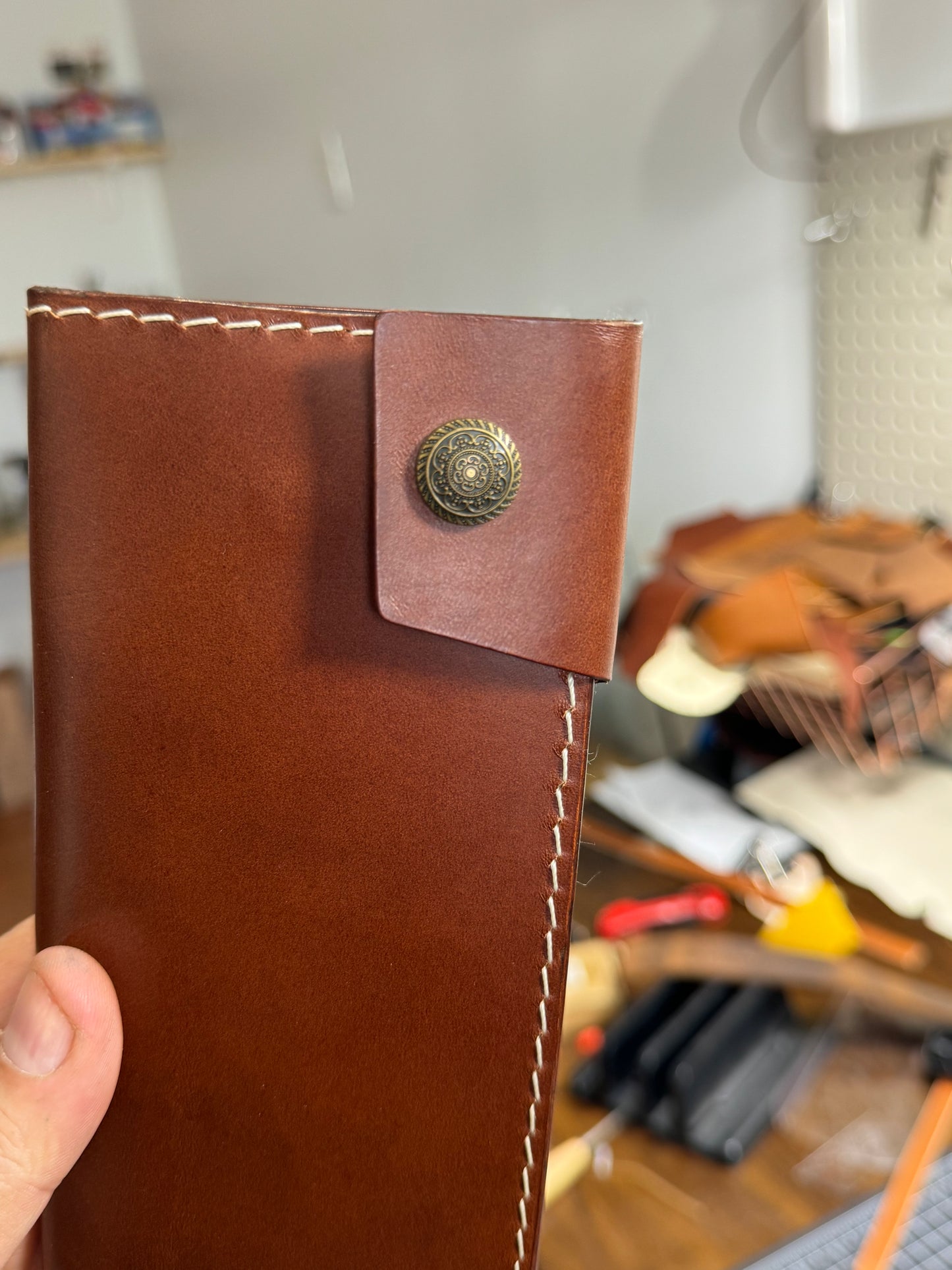 Porte feuille long brun