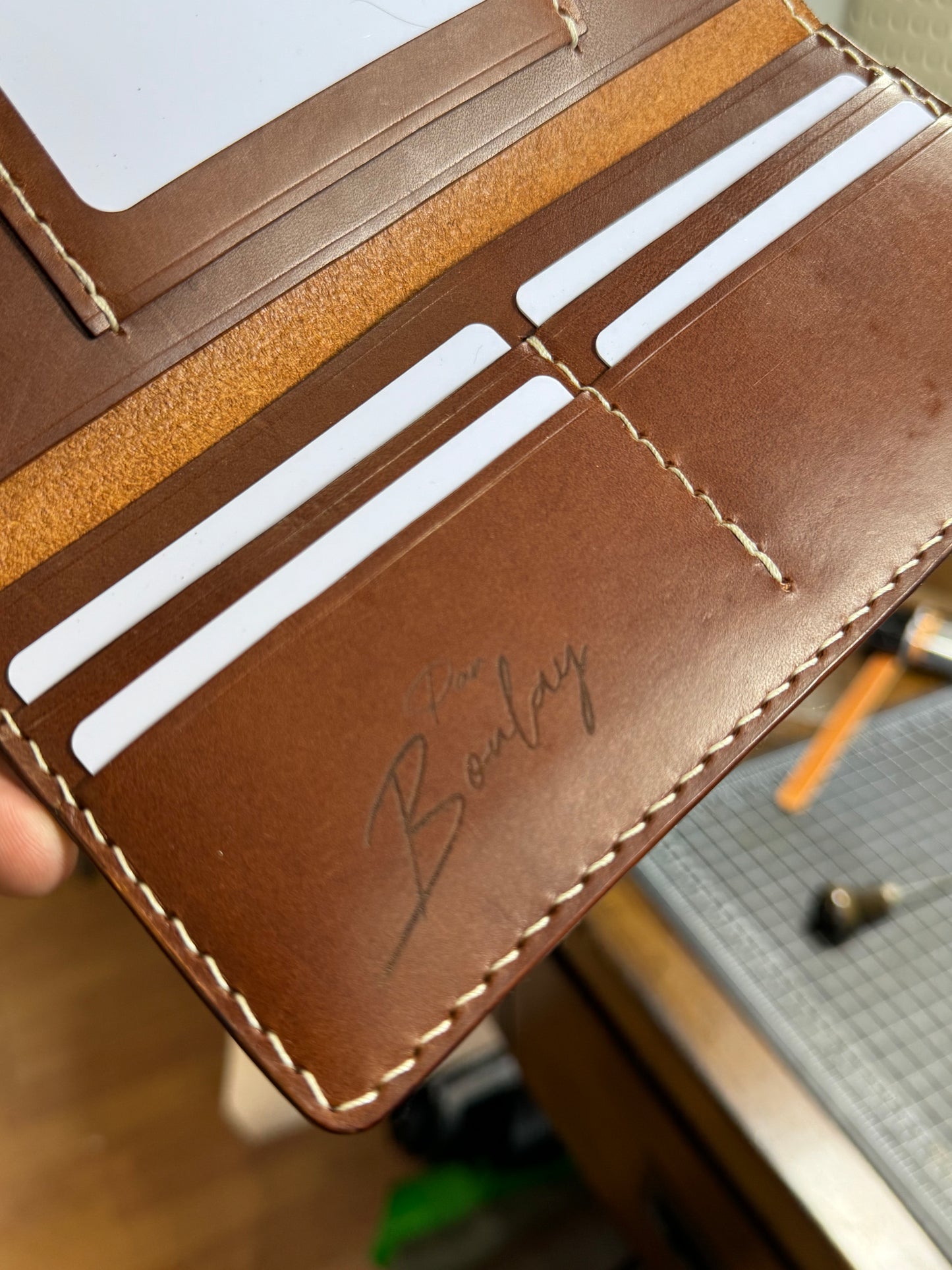 Porte feuille long brun