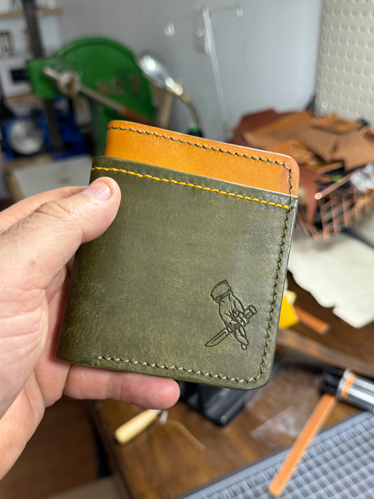 Portefeuille Pueblo vert et jaune