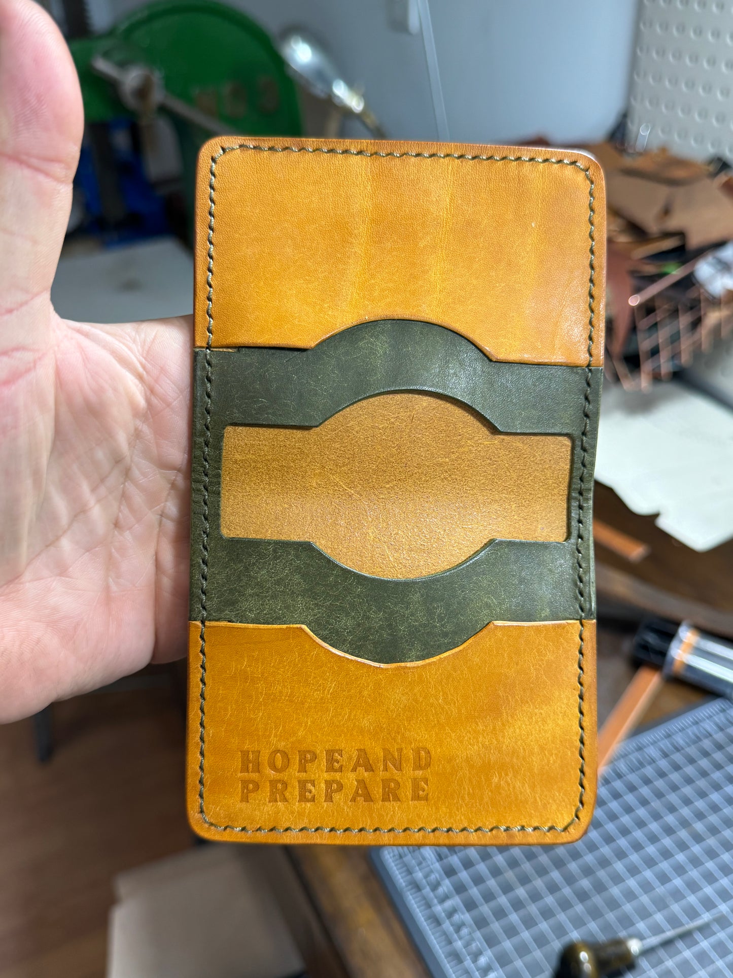 Portefeuille Pueblo vert et jaune